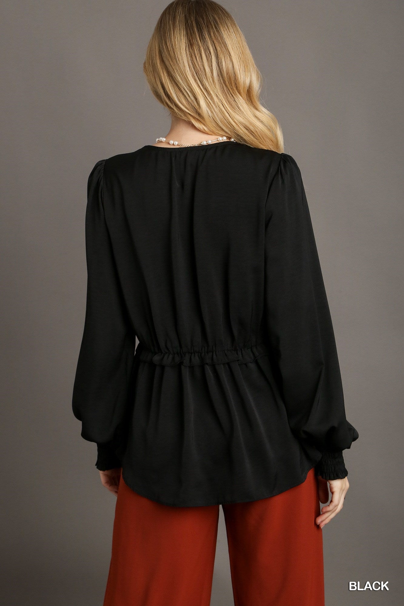 Satin Ruffle Baby Doll Top