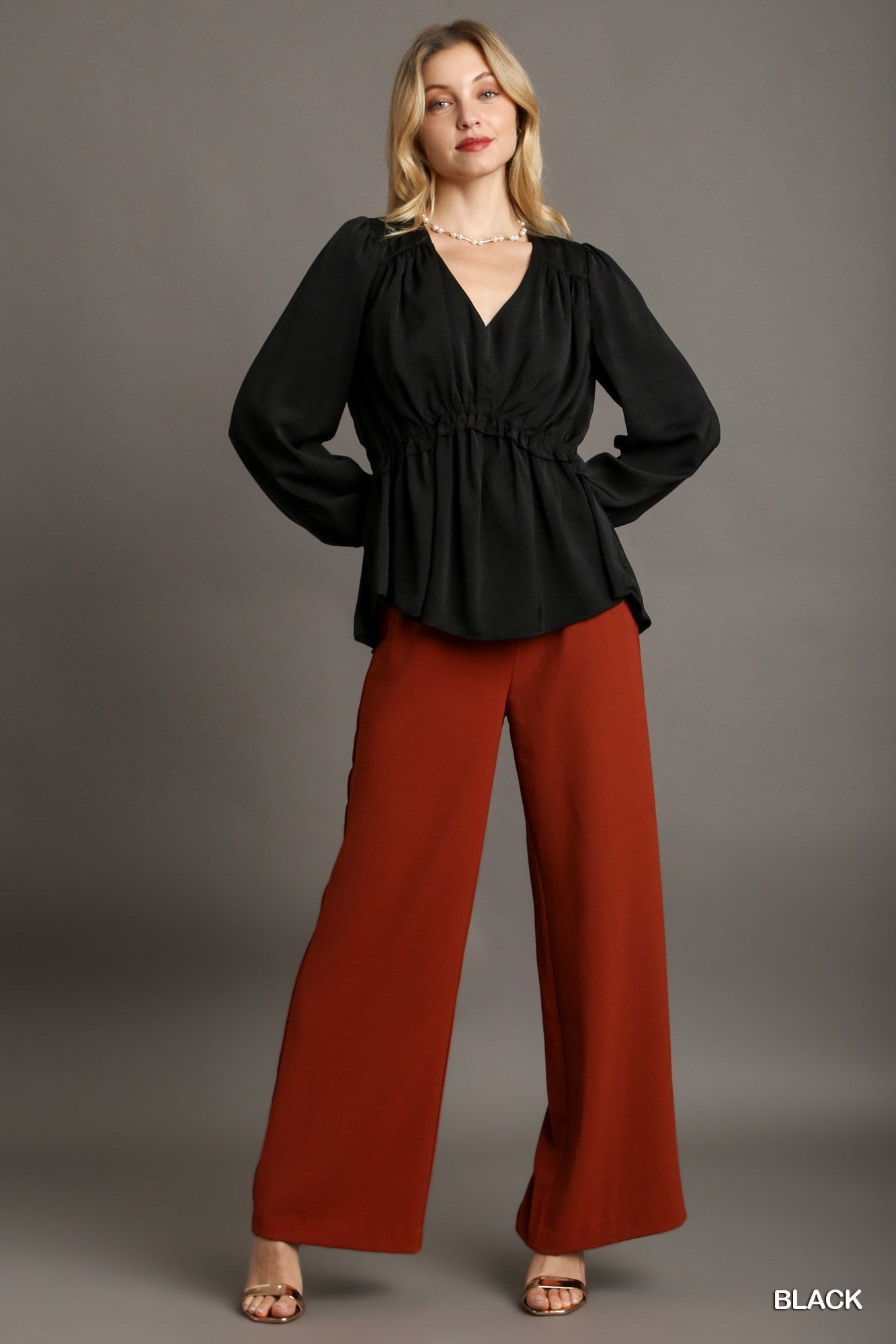 Satin Ruffle Baby Doll Top