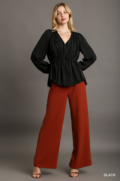 Satin Ruffle Baby Doll Top