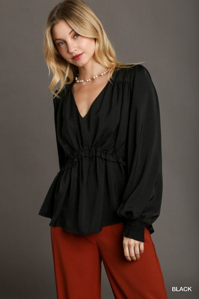 Satin Ruffle Baby Doll Top