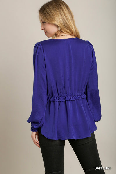Satin Ruffle Baby Doll Top