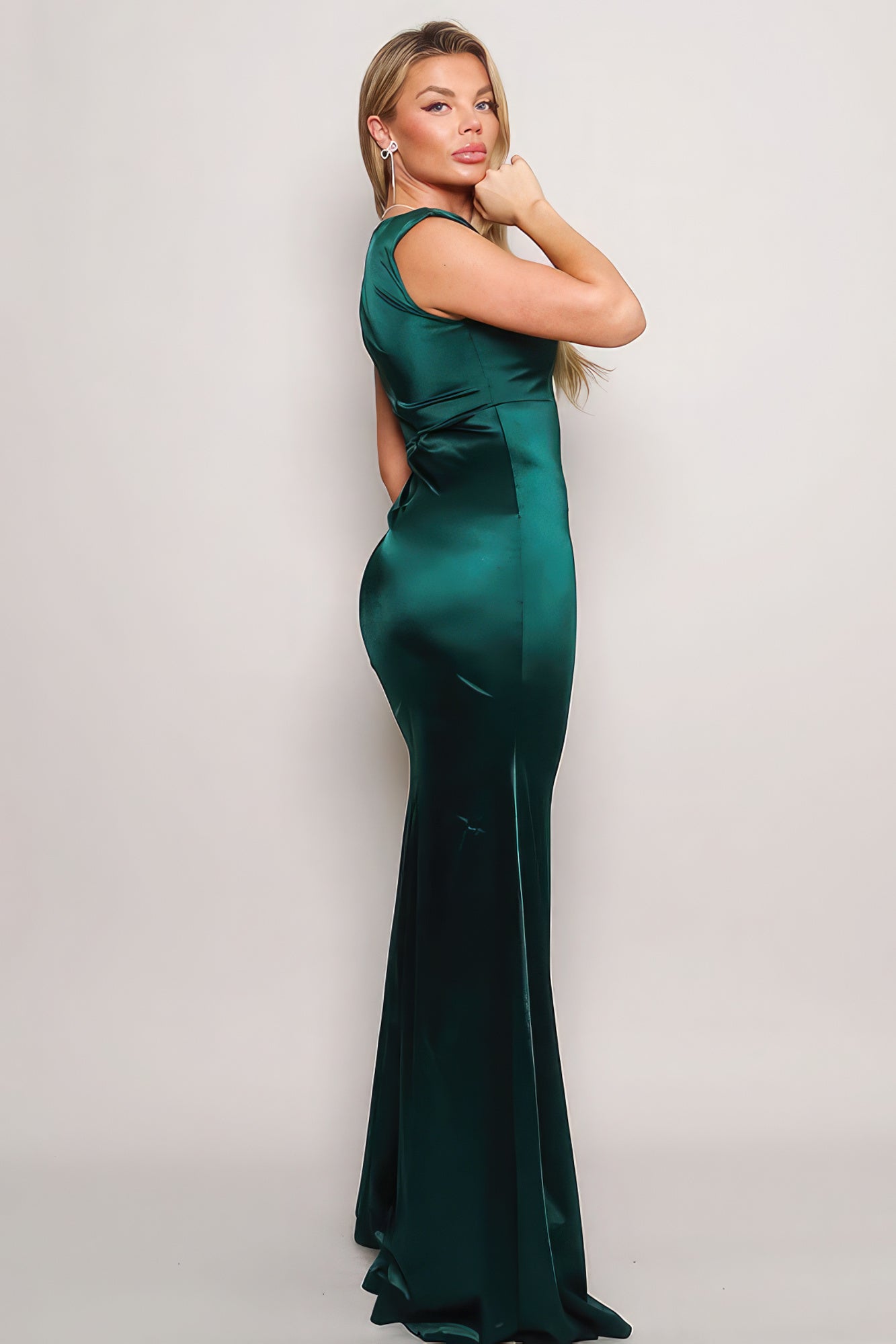 Sleeveless Satin Maxi Dress