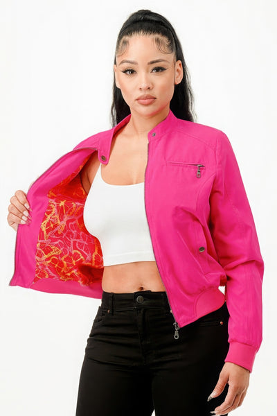 Zip Up Biker Moto Jacket