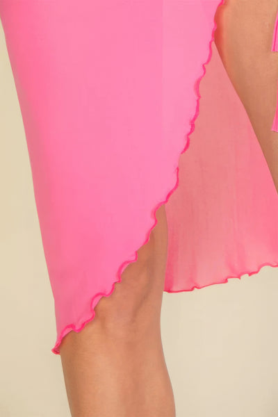 Sheer Ruched Swim Cover Up