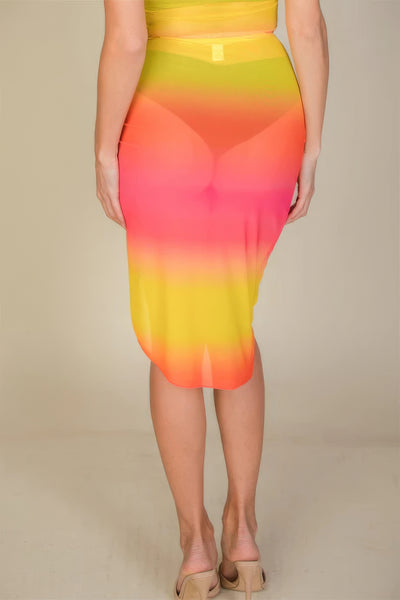 Sheer Ruched Swim Cover Up