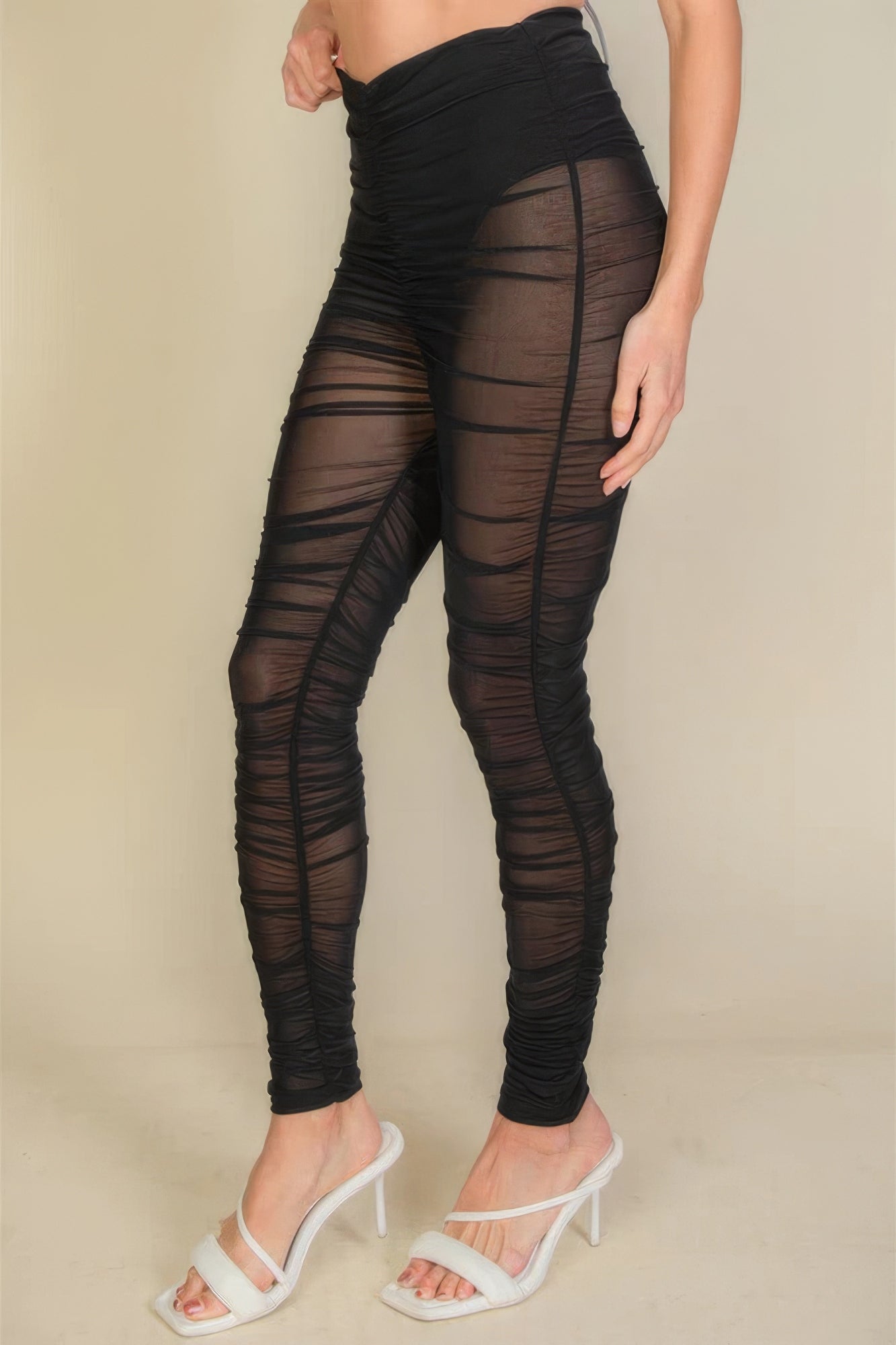 Ruched Mesh Leggings