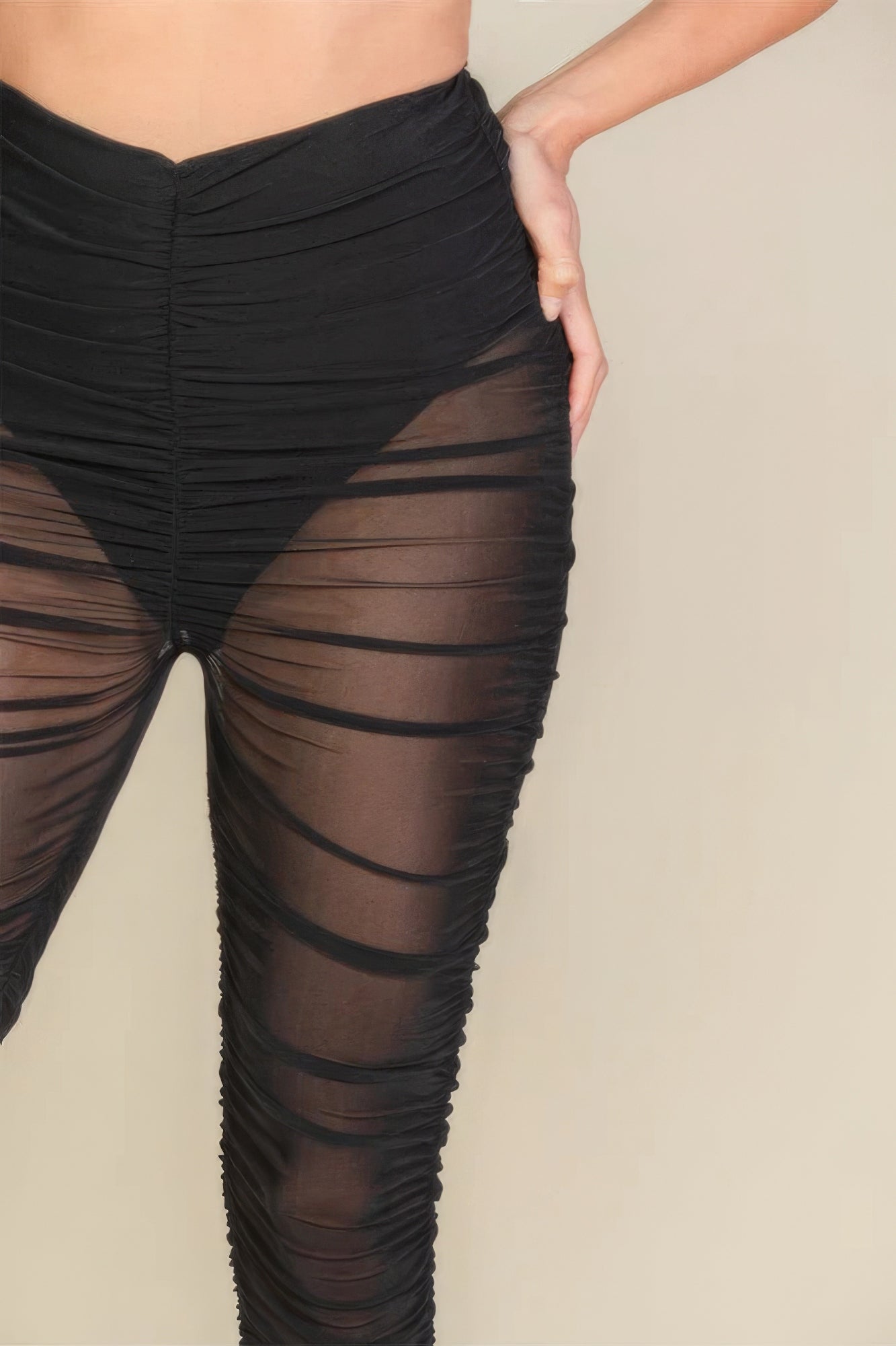 Ruched Mesh Leggings