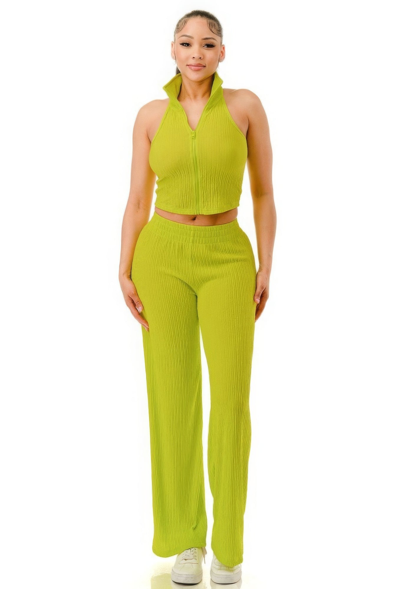Lime Crop Top & Pants Set