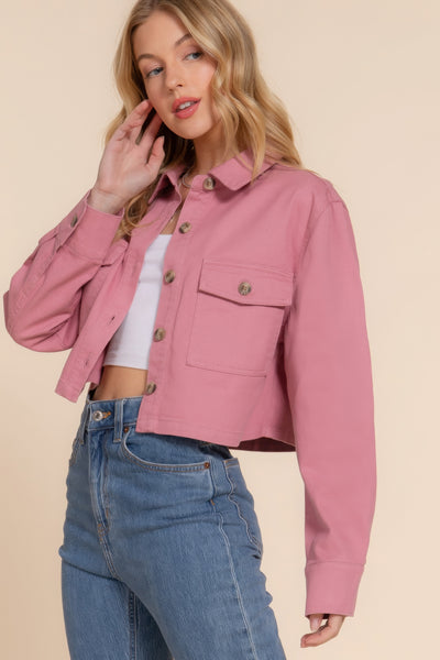 Cotton Twill Cropped Jacket
