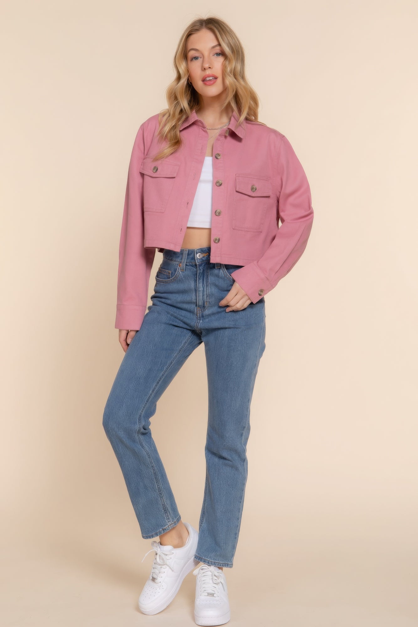 Cotton Twill Cropped Jacket