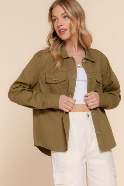 Button Down Cotton Denim Shirt