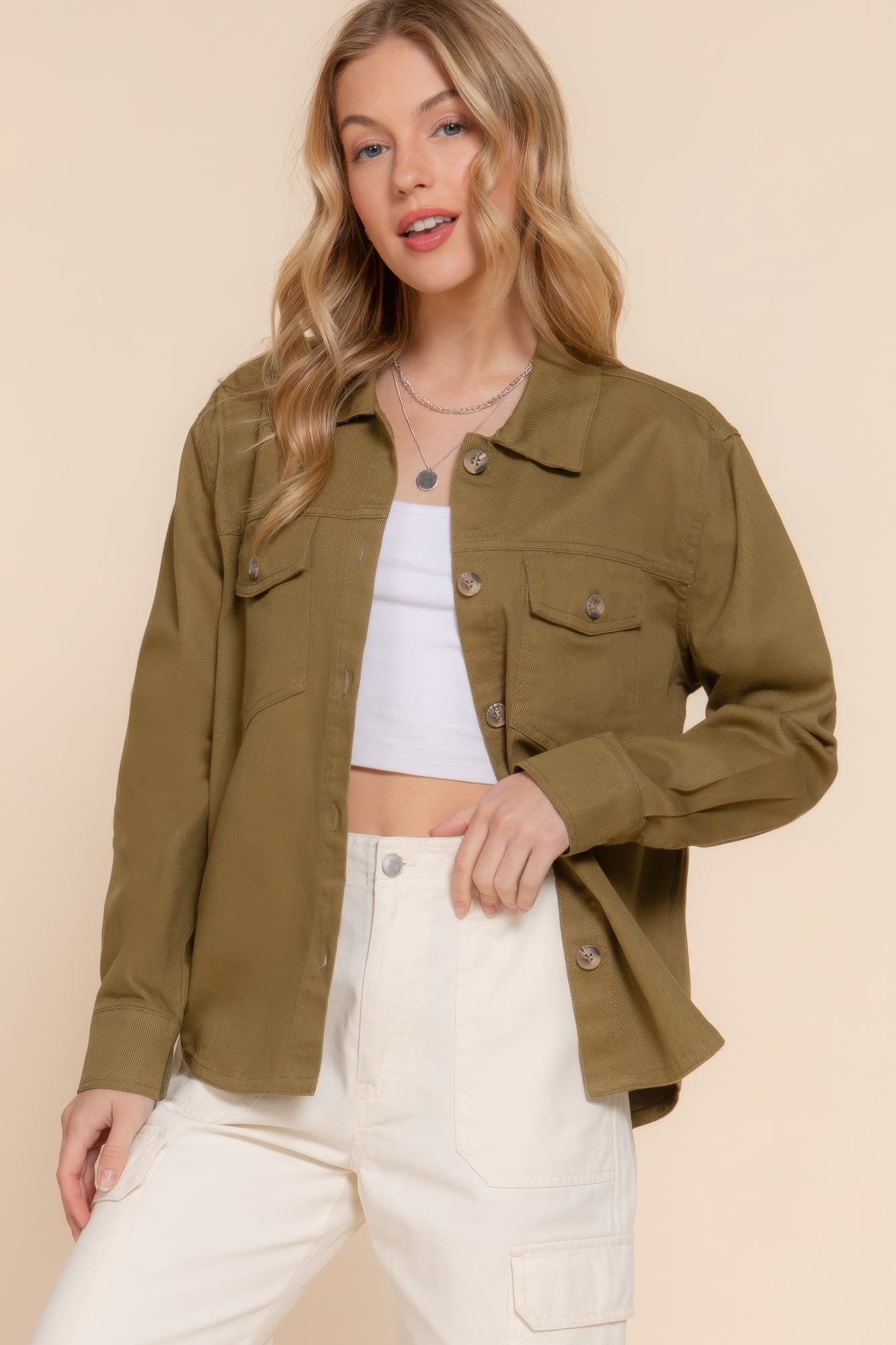 Button Down Cotton Denim Shirt
