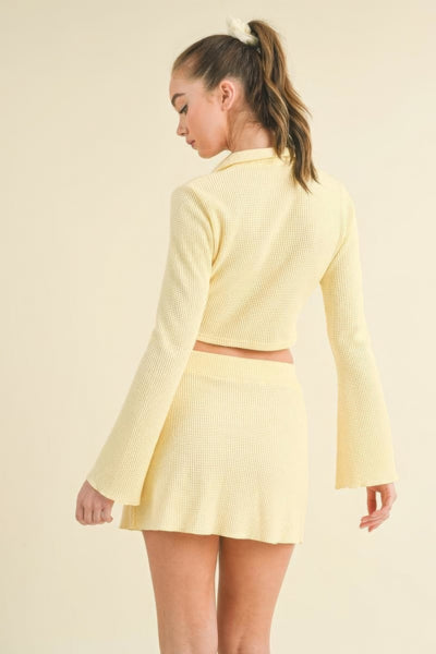 Bell Sleeve Top And Tennis Skirt Set