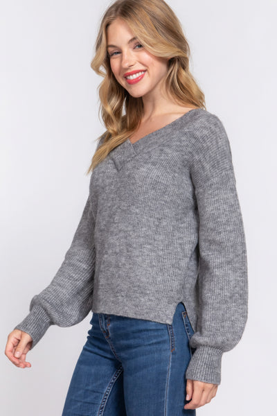 Long Sleeve V-neck Sweater