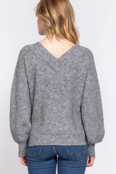 Long Sleeve V-neck Sweater