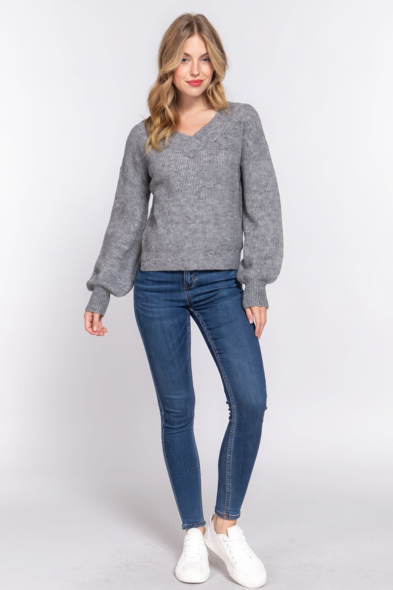 Long Sleeve V-neck Sweater