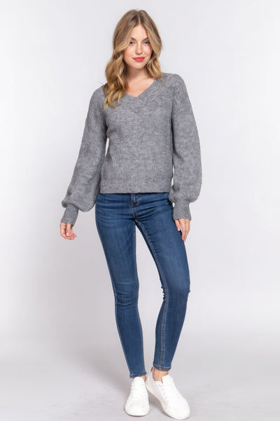 Long Sleeve V-neck Sweater