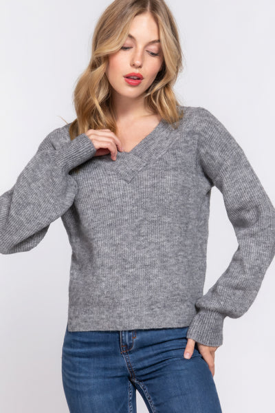 Long Sleeve V-neck Sweater