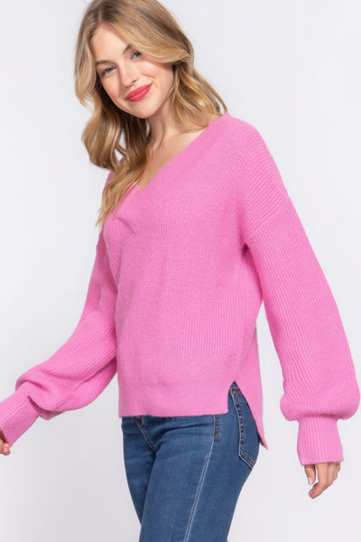 Long Sleeve V-neck Sweater