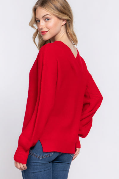 Long Sleeve V-neck Sweater