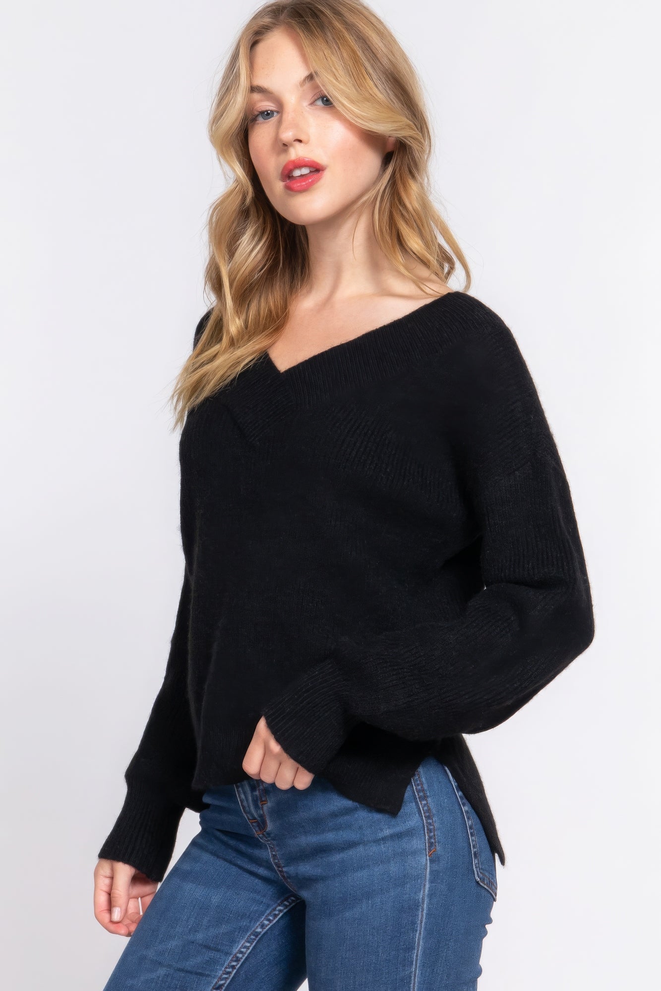 Long Sleeve V-neck Sweater