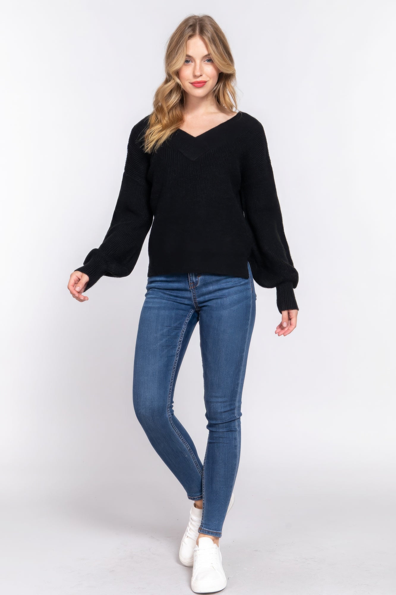 Long Sleeve V-neck Sweater