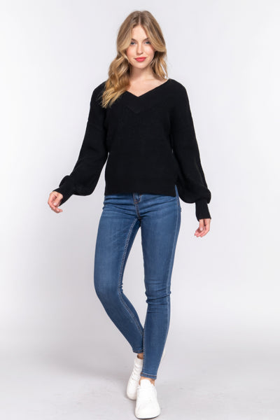 Long Sleeve V-neck Sweater