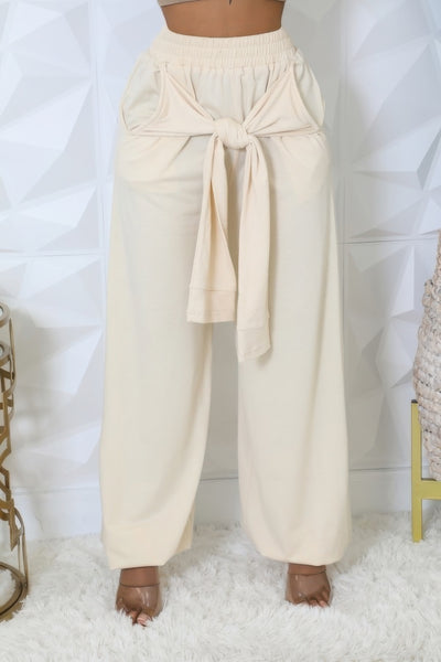 High Waist Front Tie Joggers