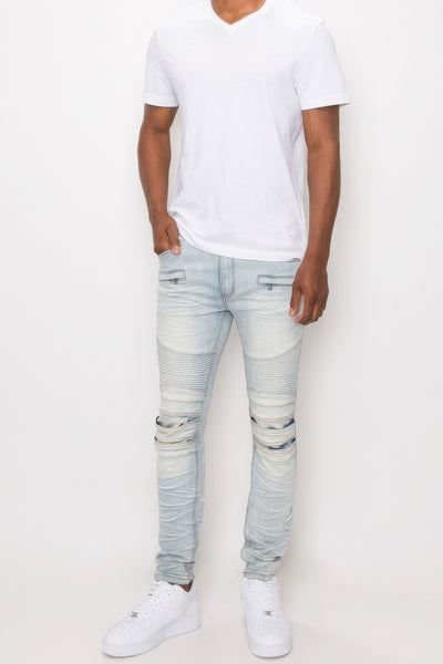 Men Biker Denim Jeans