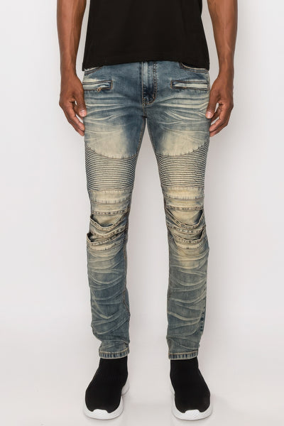 Men Biker Denim Jeans