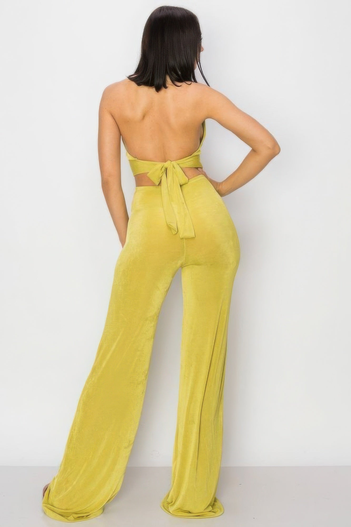 Cassie Wide Leg Halter Jumpsuit
