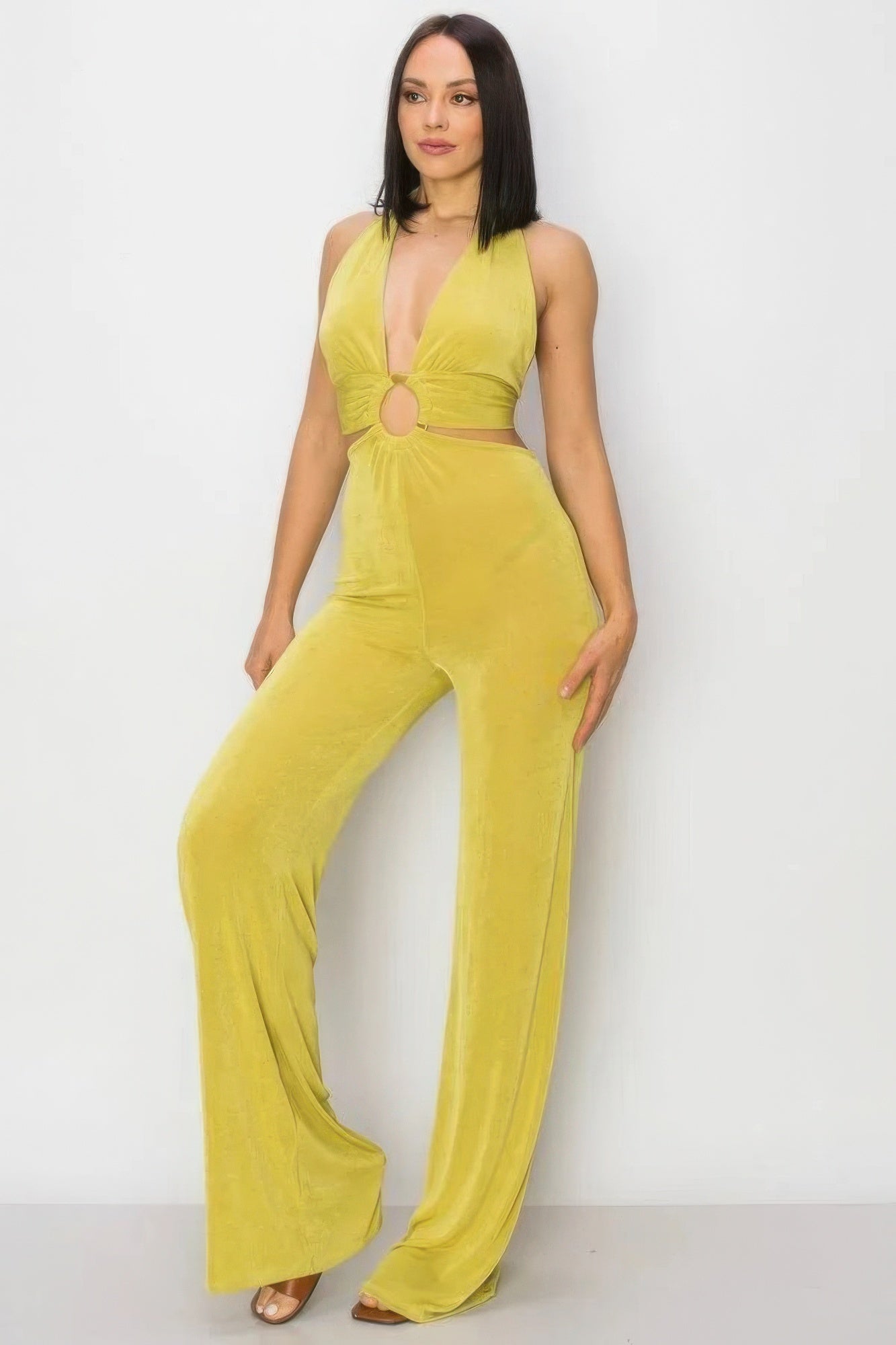 Cassie Wide Leg Halter Jumpsuit