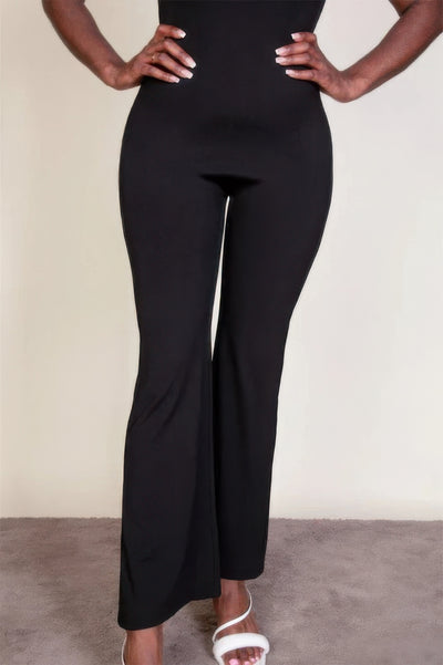 Ribbed Flair Leg Jumpsuit