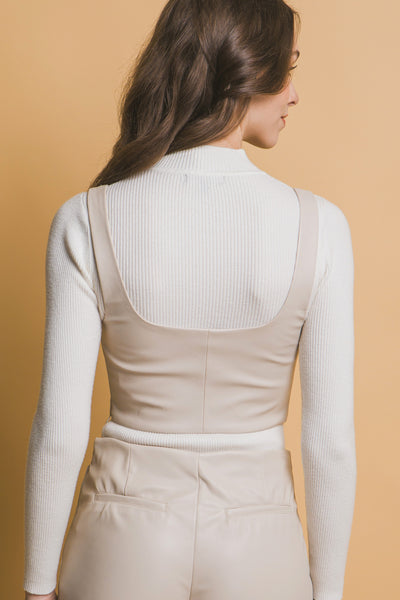 Faux leather corset top