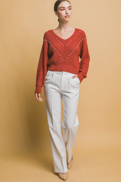 Pearl detail sweater