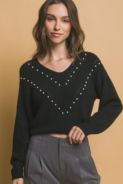Pearl detail sweater