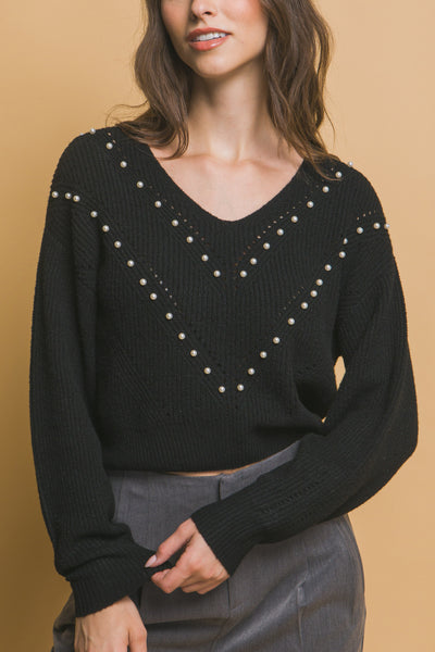 Pearl detail sweater