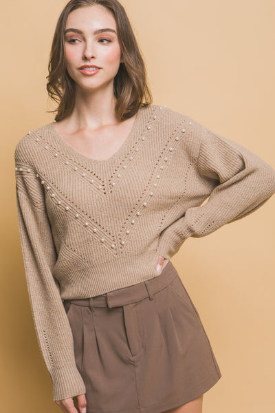 Pearl detail sweater