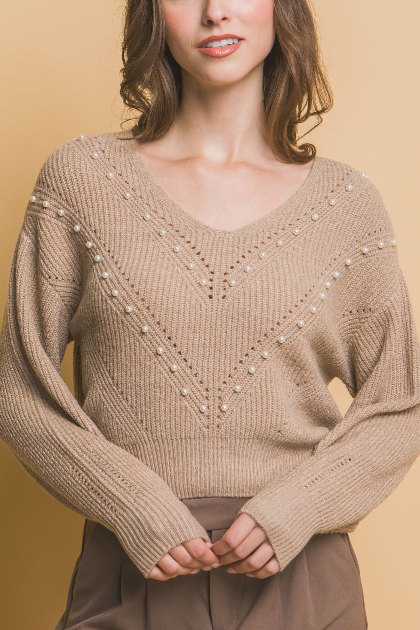 Pearl detail sweater