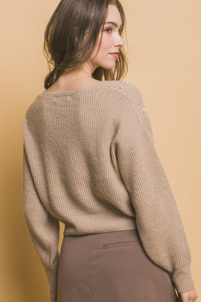 Pearl detail sweater