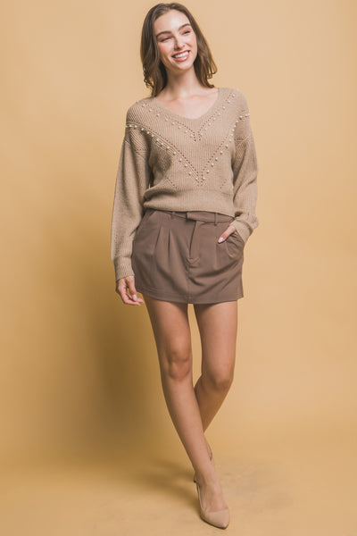 Pearl detail sweater