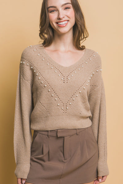 Pearl detail sweater