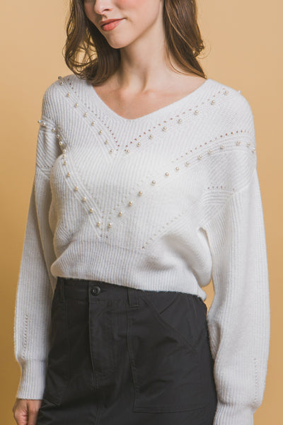 Pearl detail sweater