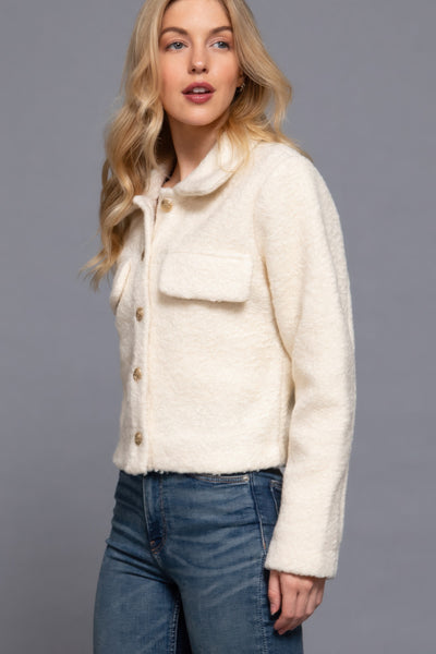 Teddy Fleece Button Jacket