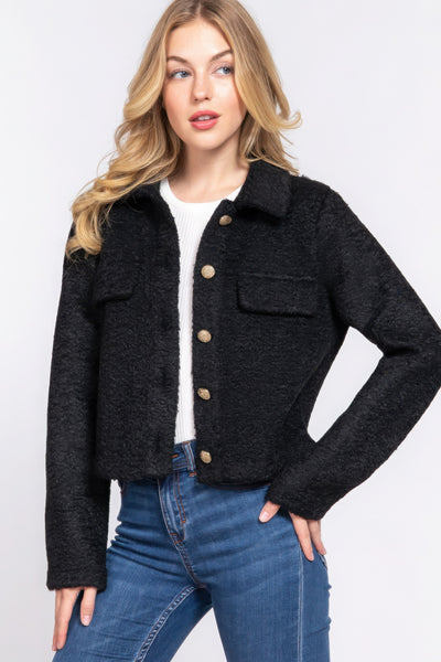 Teddy Fleece Button Jacket