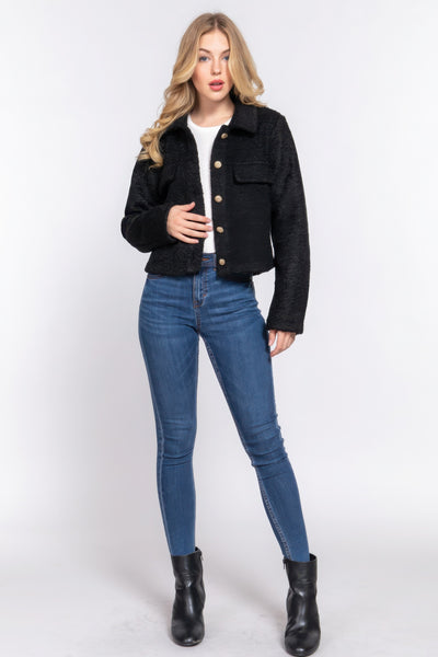Teddy Fleece Button Jacket