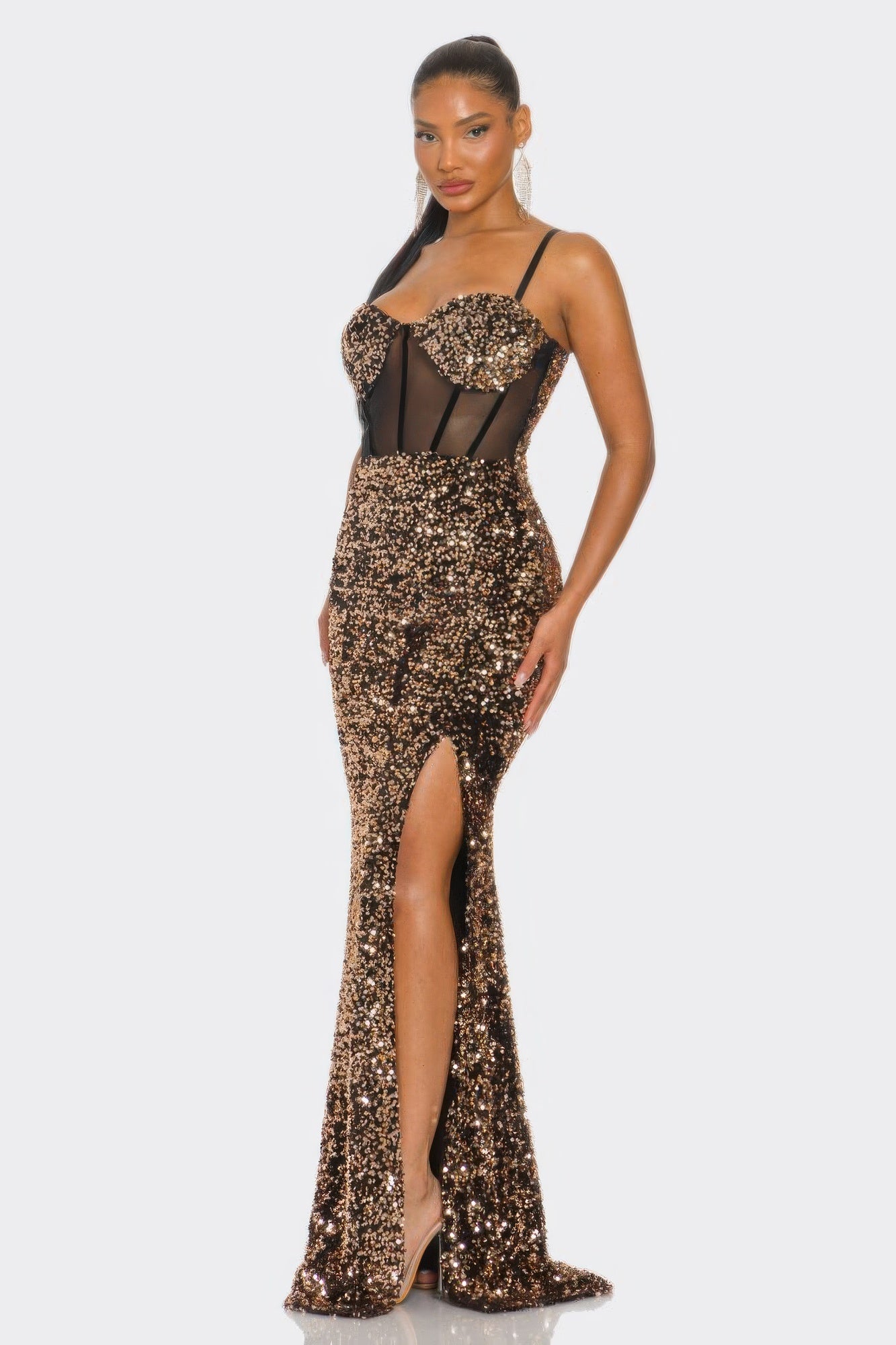 Cecily Velvet Corset Maxi Dress