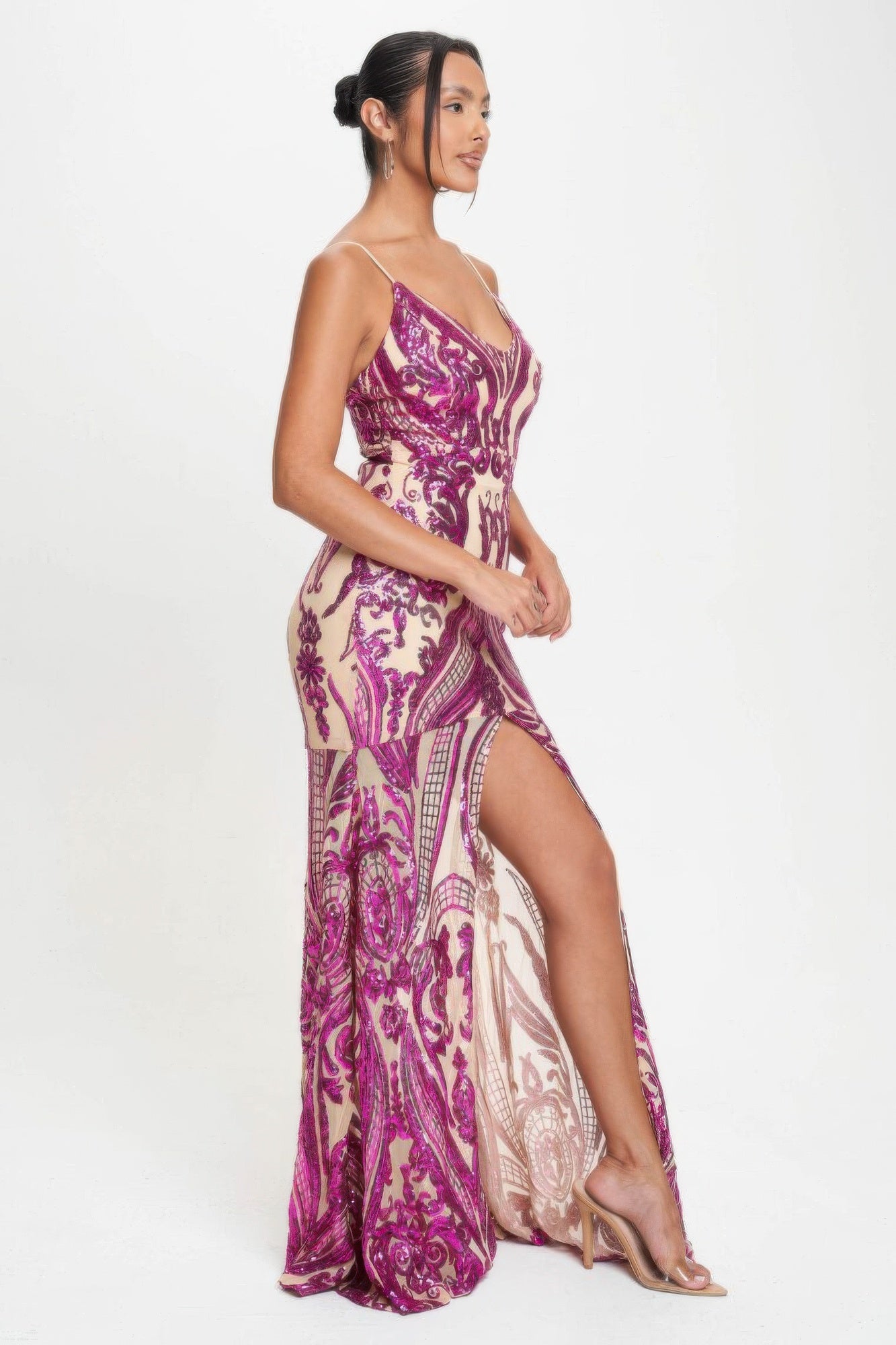 High Fashion Sequins Maxi Dress