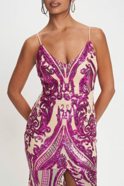 High Fashion Sequins Maxi Dress