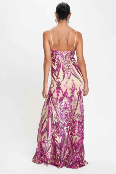 High Fashion Sequins Maxi Dress